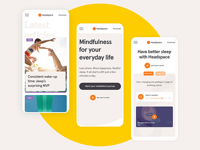 Headspace.co— Dot on Mobile animation app design dot headspace interaction design meditation mobile motion ui