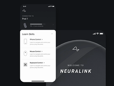 Neuralink - Pod Connection app brain design education health ios mobile motion neuralink ui ux