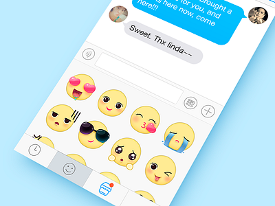 Chat Interface(Emoji) chat cute emoji face female icon photoshop