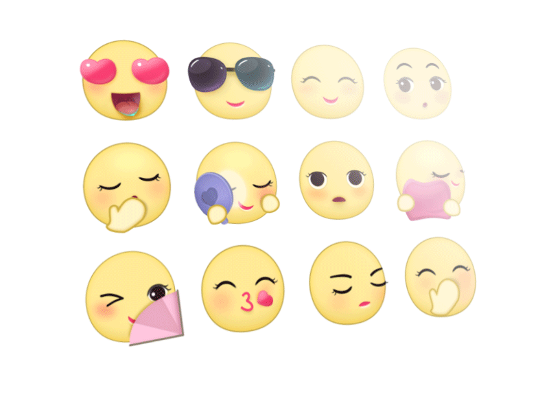 emoji 2d animation photoshop app chat cute emoji emoticons face gif lovely