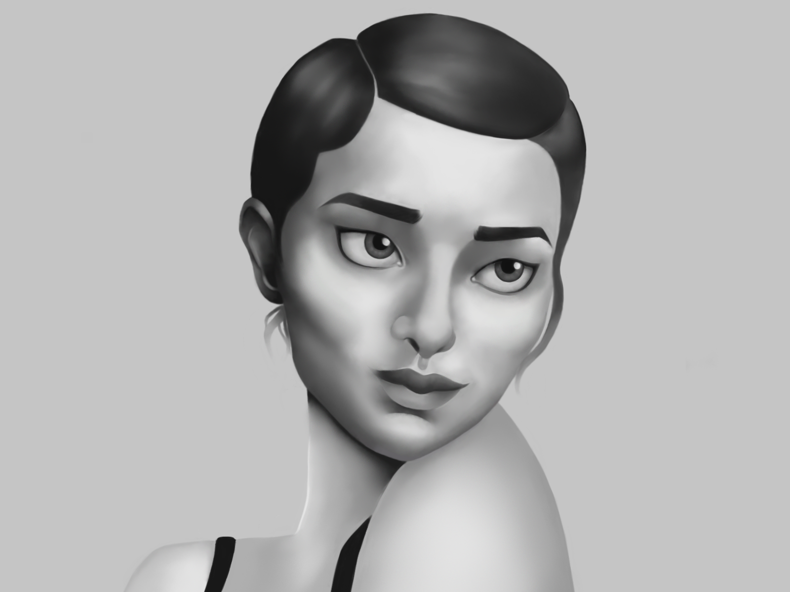 Black and white digital painting by Nick McGovern on Dribbble
