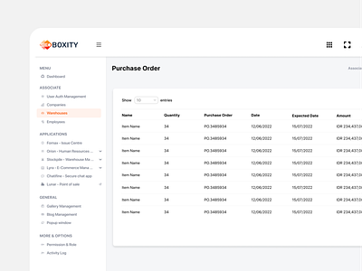 Warehouse Management System - Purchase Order