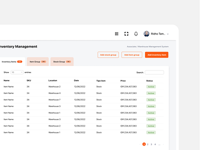 Inventory Item for Warehouse Management System