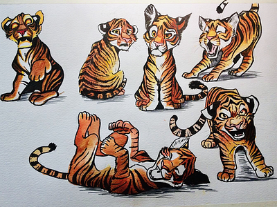 Illustration of a cartoon tiger