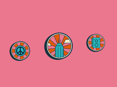 Rising badges badge badge design branding city design festival graphic design icon illustration logo music peace typography vector