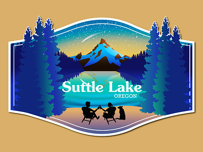 Suttle Lake digital art dog forest friends happy hour lake mountain mountains nature oregon trees vector
