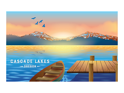 Cascade Lakes design digital art digital illustration illustration nature vector