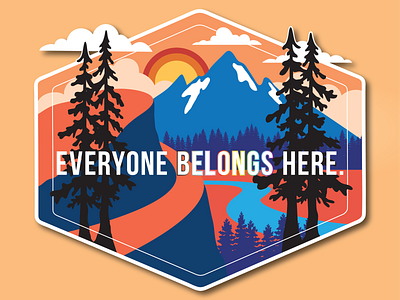 Everyone Belongs Here (Variation) bipoc design digital art digital illustration illustration inclusivity lgbtq lgbtqia nature pride queer vector visibility