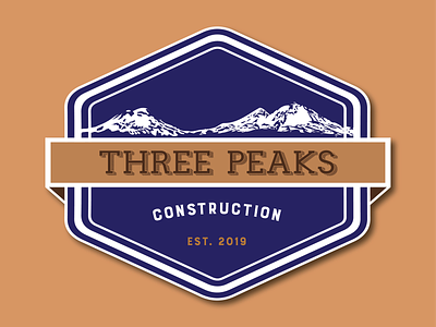Three Peaks Construction Logo branding business logo business logo design design digital art digital illustration logo typography vector