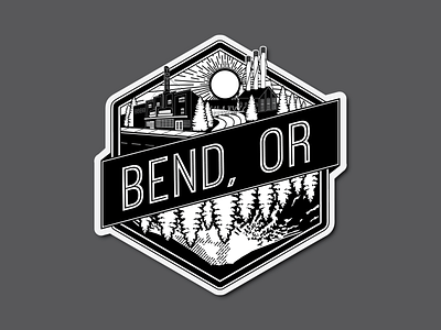 Bend Flipped bend design digital art digital illustration illustration logo oregon pnw typography vector