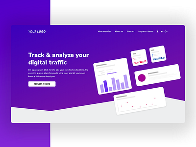 Hero- Analytics illustrations analytic colorful hero illustration ui ux webdesign website