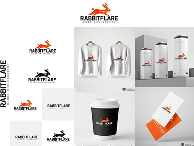 Rabbit Flare Logo Design | Redsglow asthetic logo branding business logo design electric logo flare logo graphic design illustration logo logo design minimal logo modern logo orange logo professional logo rabbit logo reds glow redsglow speed logo technology trendy logo