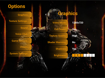 DailyUI #007 Game Setting Design dailyui design settings ui ux web