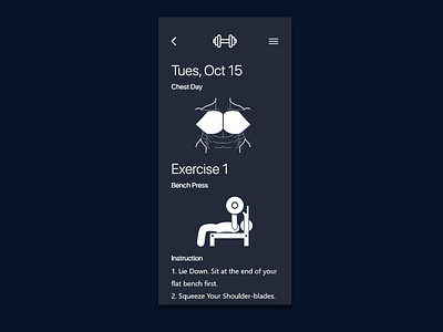 Daily UI #041 Workout Tracker app daily ui daily ui 041 dailyui design exercise exercises ui ux weight lifting workout workout app workout of the day workout tracker