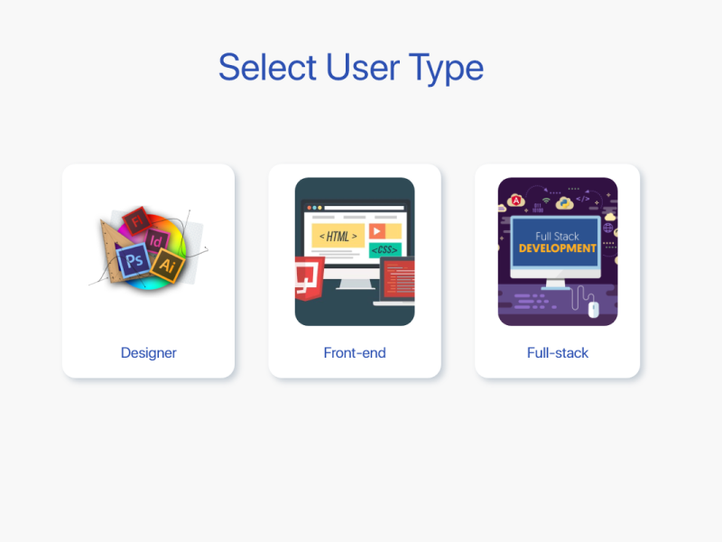 Daily UI #064 Select User Type by Khoi Nguyen on Dribbble