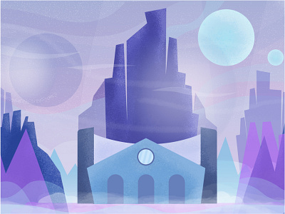 Ice castle blue castle color ice illustration illustrator imaginary landscape places purple textures