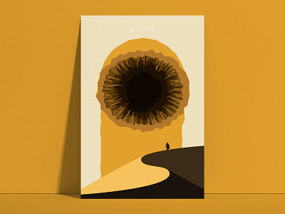 Dune 2021 Movie Minimalist Poster, Arrakis Desert Spice Sandworm