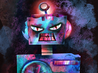 The Robot's Rebellion animation cartoon character colors drawing graphic design illustration illustrator ipadpro photoshop procreate rebellion robot tyhransart