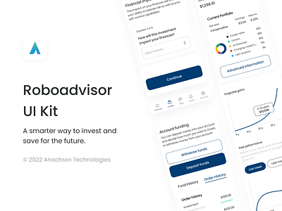 Roboadvisor UI Kit app design bank credit card design finance fintech invest payments robo robo app roboadvisor roboadvisory ui wealthsimple