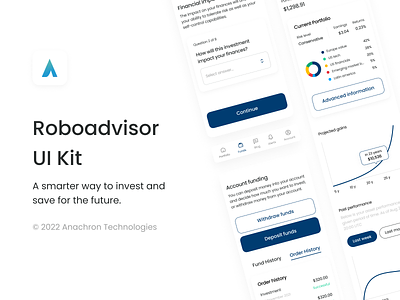 Roboadvisor UI Kit app design bank credit card design finance fintech invest payments robo robo app roboadvisor roboadvisory ui wealthsimple