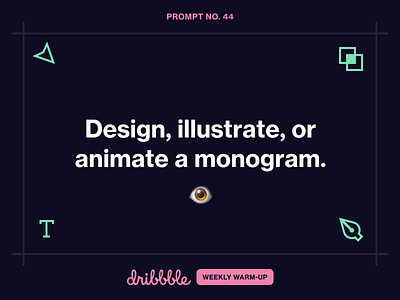 Design a Monogram challenge community dribbbleweeklywarmup fun grow illustration learn weekly warm up