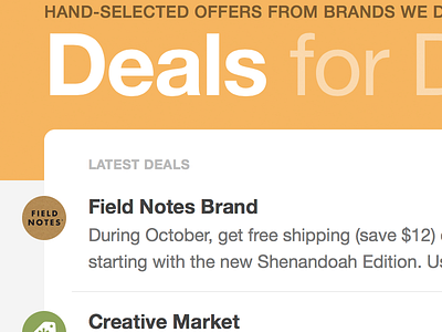 Deals For Designers deals dribbble