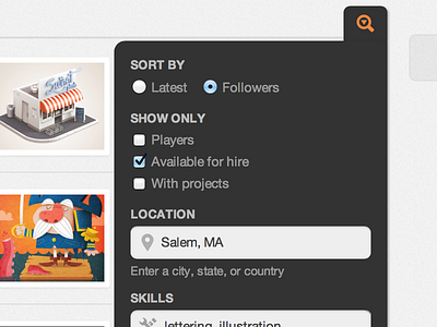 Pro Search on lists dribbble dropdown form prosearch ui