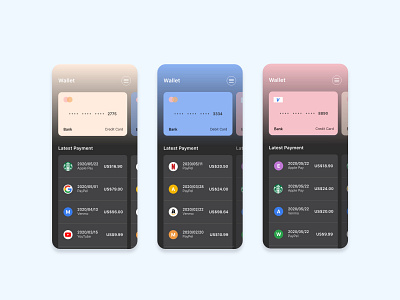 Wallet App 002 app daily 100 challenge dailyui ui ux