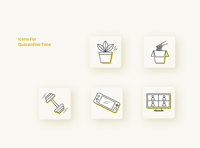 Icons for quarantine time 005 daily 100 challenge dailyui design icon set icons icons design ui ux workfromhome