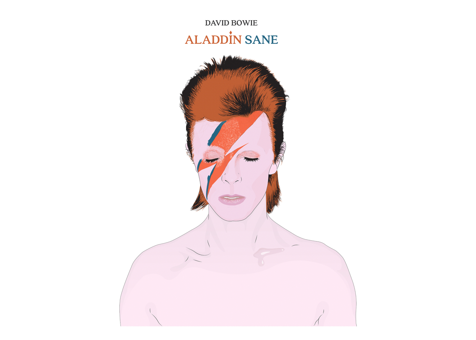 David Bowie - Aladdin Sane Illustration adobe illustrator adobe photoshop aladdinsane bowie davidbowie illustration illustrator photoshop thedominguez