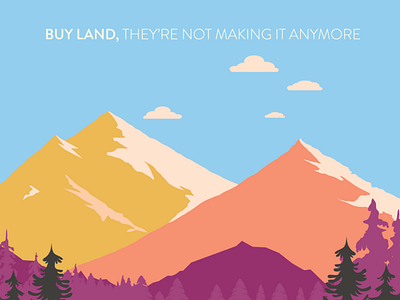 Buy Land design illustration landscape mountains vector