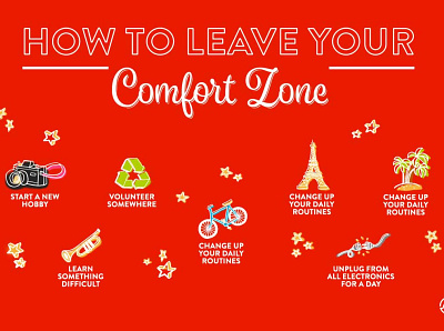 Comfort Zone adventure comfort comfortzone design illustration infographic leave