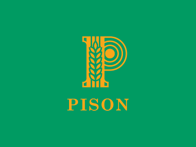 Pison - Unused Option - 01 2019 branding branding design illustrator logo organic organic food organic rice p letter p logo paddy pison pison river rice saigon vietnam