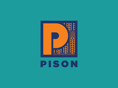 Pison - Unused Option - 02 2019 blue branding branding design illustration logo organic organic food organic rice p letter p logo paddy pison pison river proposal rice saigon vietnam