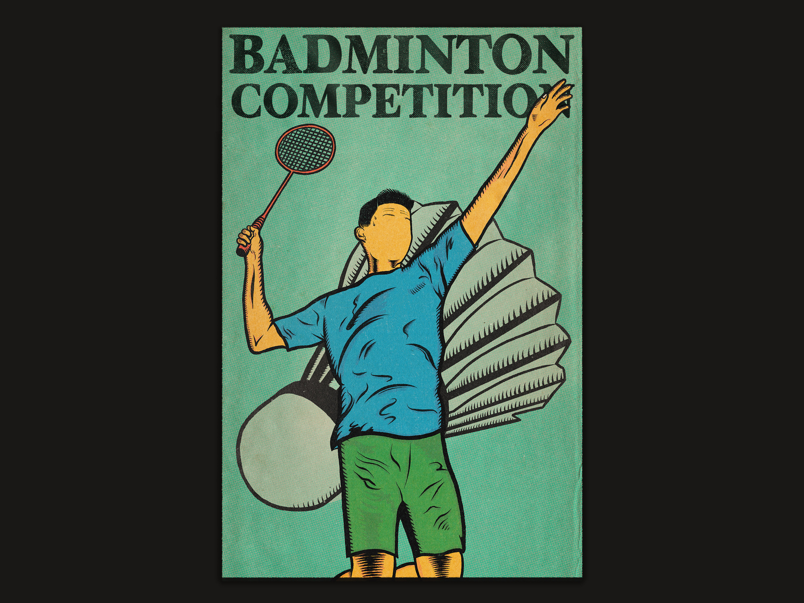Badminton competition badminton graphic illustrator photoshop poster