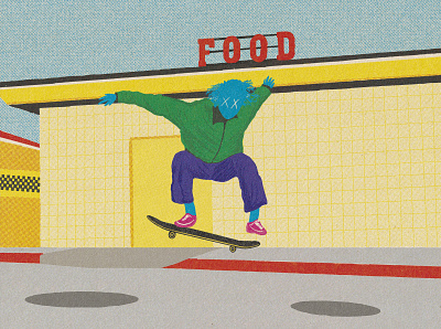 SKATE BOY graphic illustrator poster skateboard