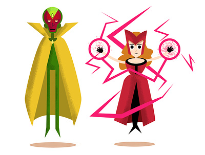 Vision and Scarlett Witch avengers illustration marvel marvel comics scarlet witch vector vision wanda and vision