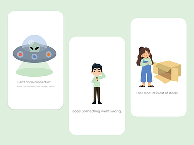 Empty State Screens app design illustration ui ux