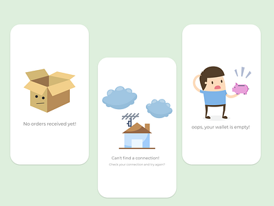 Empty State Screens - 2 app design illustration ui ux