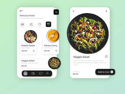 Restaurant UI app design ui