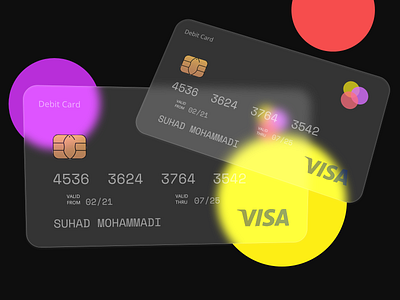 Glassmorphic Card app design illustration minimal ui ux