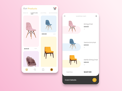 Furniture App app design minimal ui ux