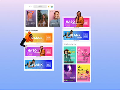Streaming & Challenge App Home Screen app design interaction ui ux