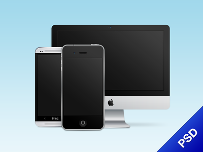 Devices FREE PSD devices download free freebie htc htc one imac iphone psd