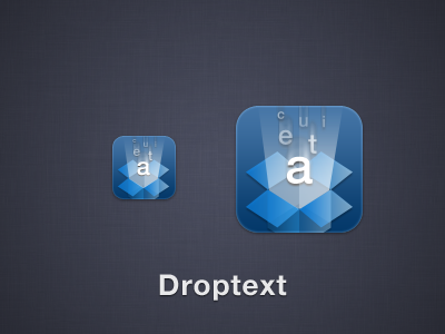 Droptext iPhone 4 blue dropbox droptext icon iphone