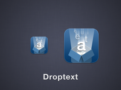 Droptext Icon with less Dropbox blue box dropbox droptext icon iphone