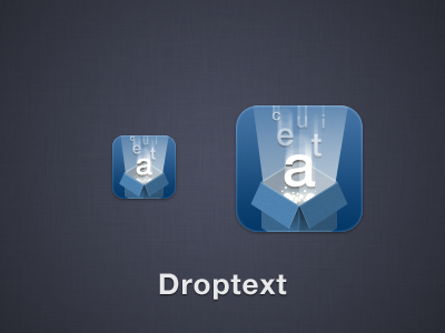 Droptext Icon with less Dropbox