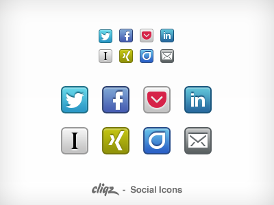 Cliqz Social Icons @2x cliqz facebook in instapaper ios iphone linked mail pocket social socialcast twitter xing