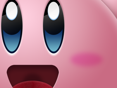 Kirby <('.' < ) (^'.'^) ( > '.')> art games icon kirby pink red