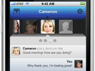 IM Concept blue chat design grey im iphone